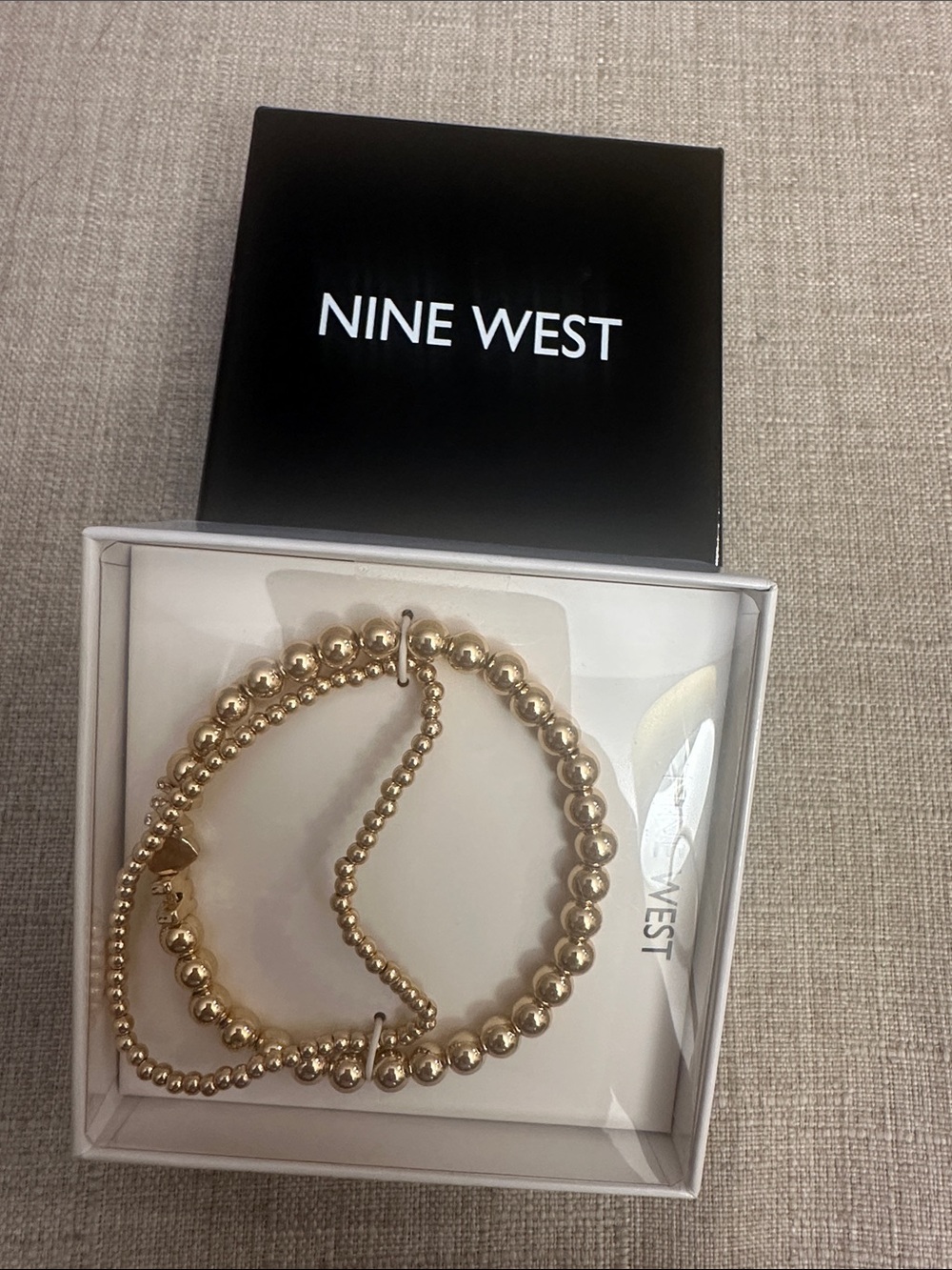 Nine West Gold Beaded Bracelet Set